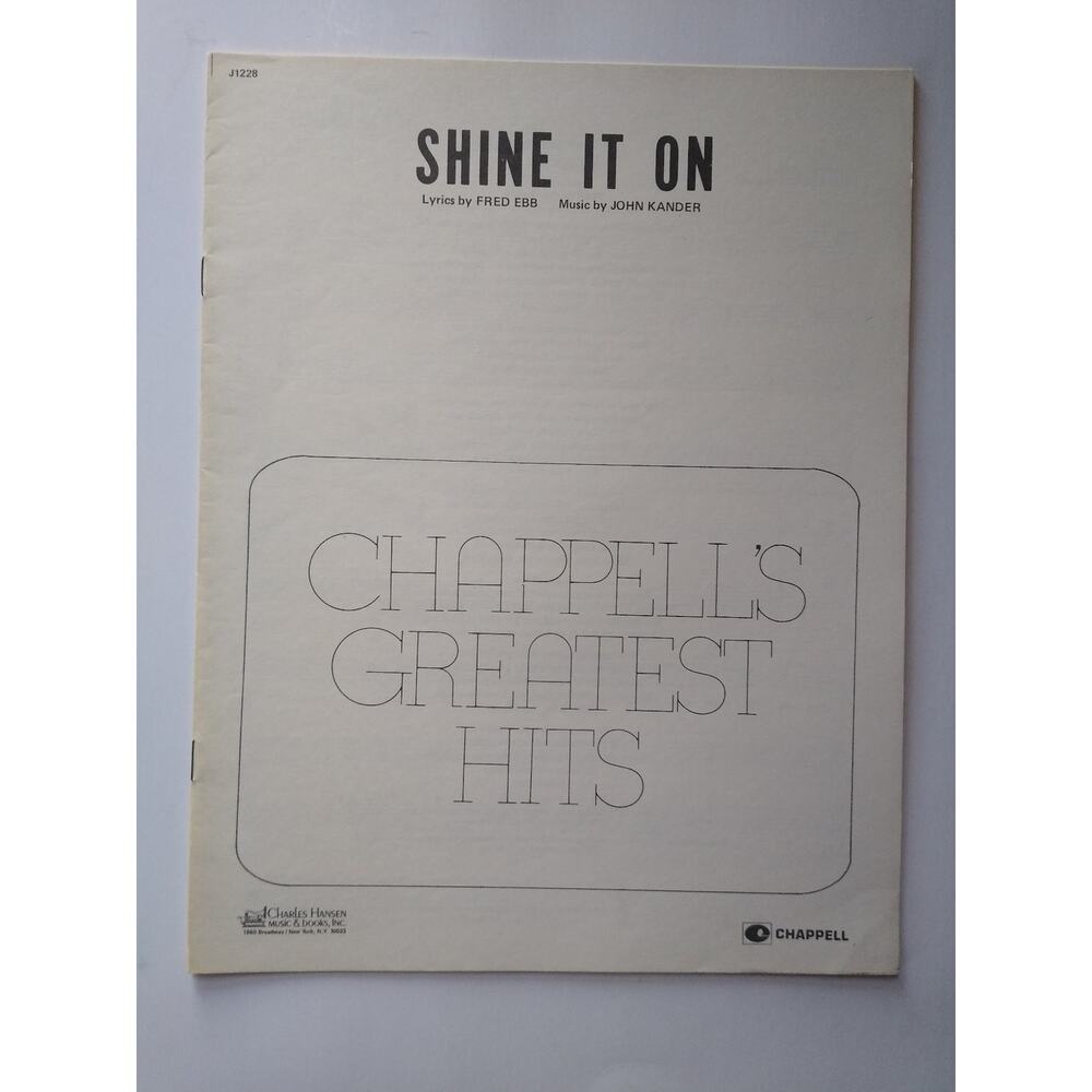 Shine It On Sheet Music from The Act Kander Ebb Chappell P/V/G